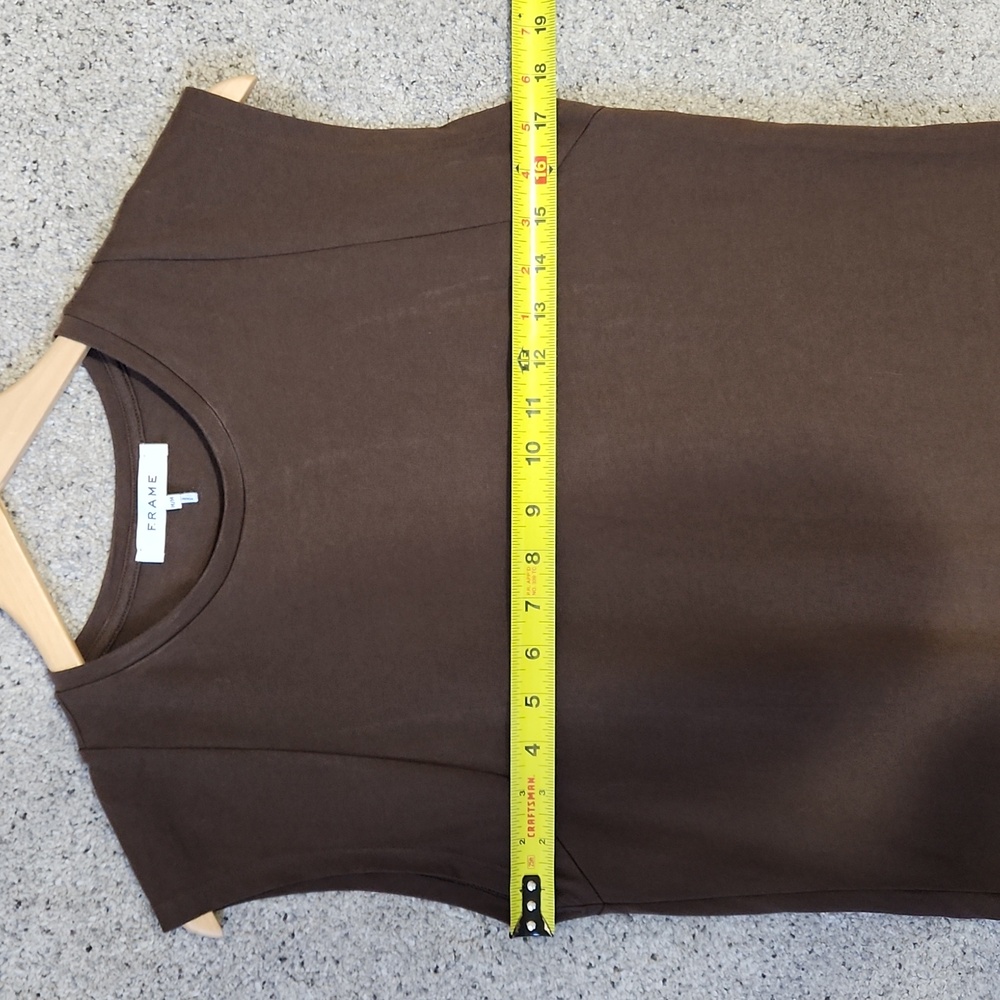 Frame Muscle Crew Organic Cotton Sleeveless Maxi Dress in Dark Chocolate Medium - Picture 7 of 11